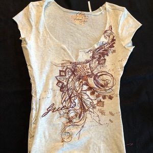 Guess distressed t shirt NWOT